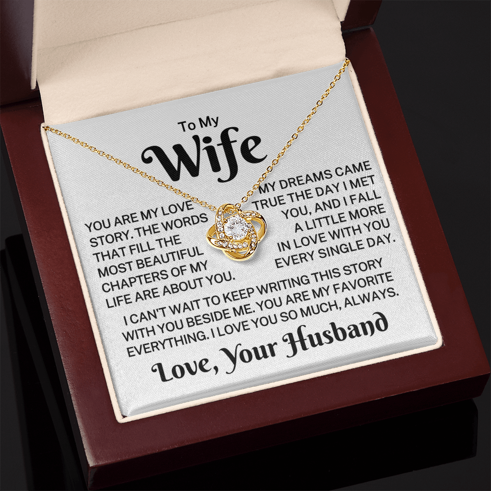 Gift for Wife "With You Beside Me" | Love Knot Necklace