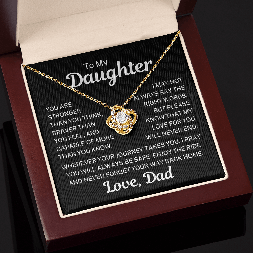 Gift for My Daughter "My Love For You Will Never End" | Love Knot Necklace