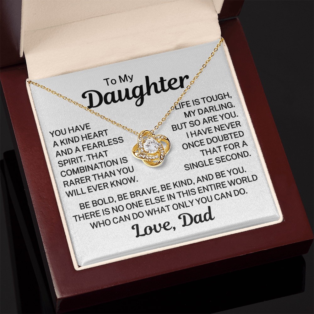 Gift for My Daughter "Only You Can Do" | Love Knot Necklace