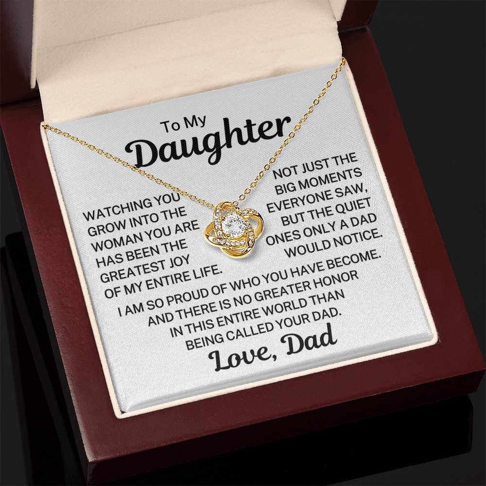 Gift for Daughter "Greatest Honor" | Love Knot Necklace