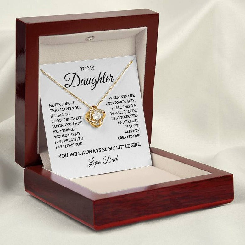 Daughter Love Dad "My Last Breath" | Love Knot Necklace