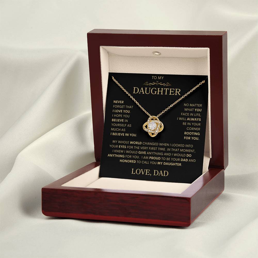 Daughter Love Dad "My Whole World Changed" | Love Knot Necklace