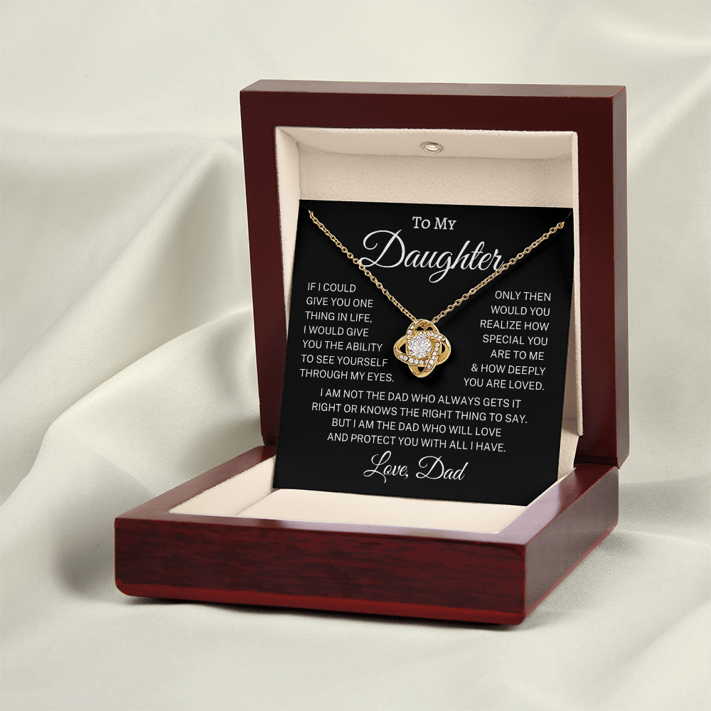 Gift for Daughter From Dad "Love & Protect You" | Love Knot Necklace