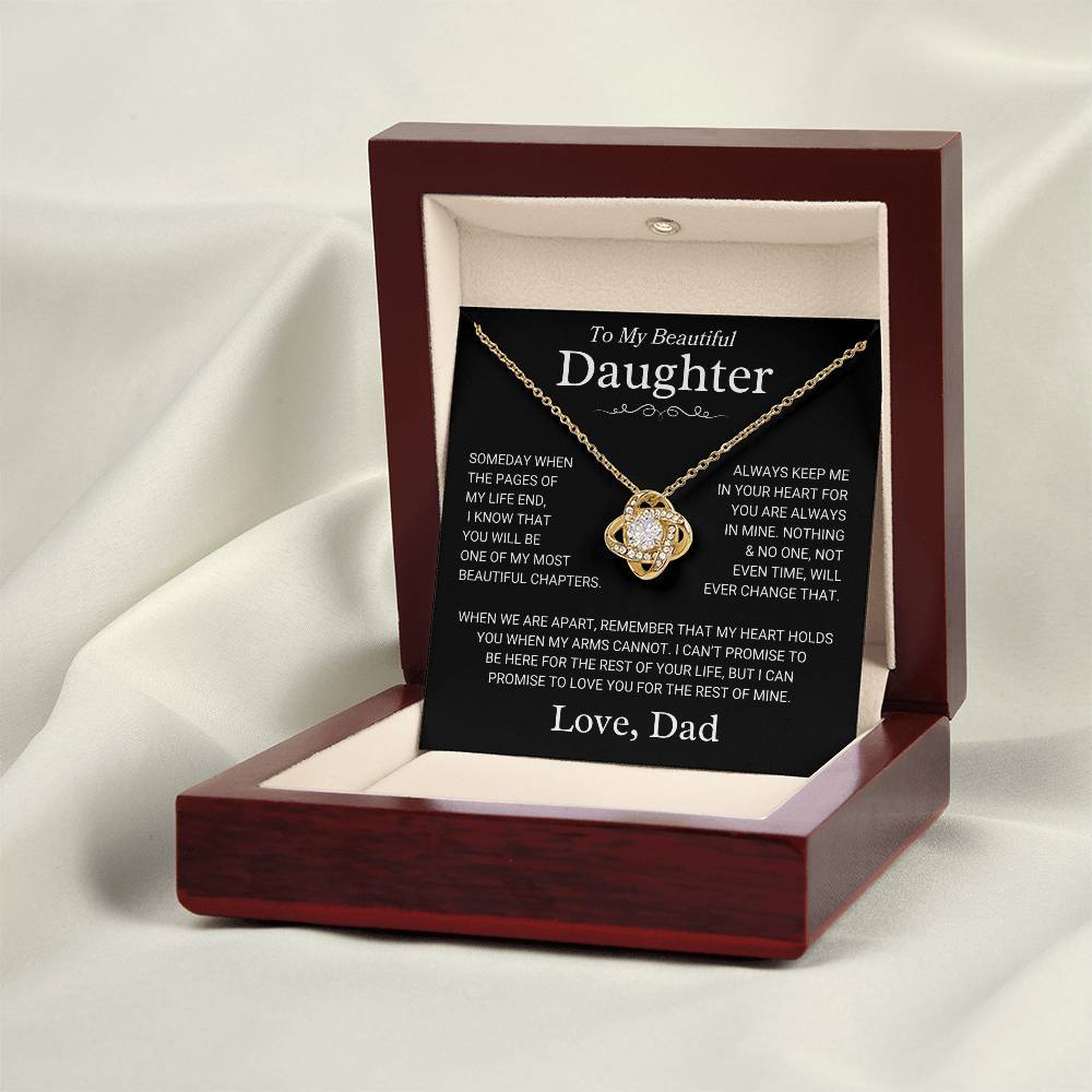 Daughter Love Dad "When We Are Apart" | Love Knot Necklace