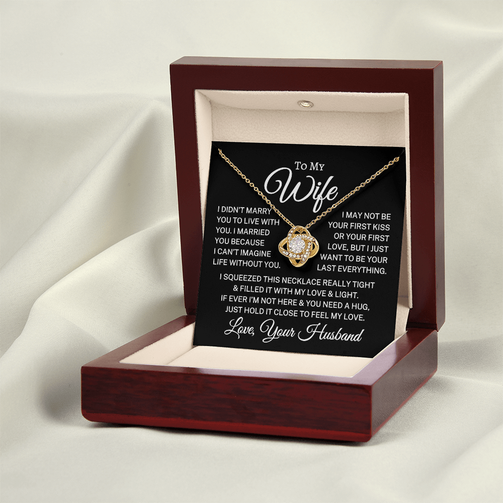 Gift for Wife "Can't Imagine Life Without You" | Love Knot Necklace