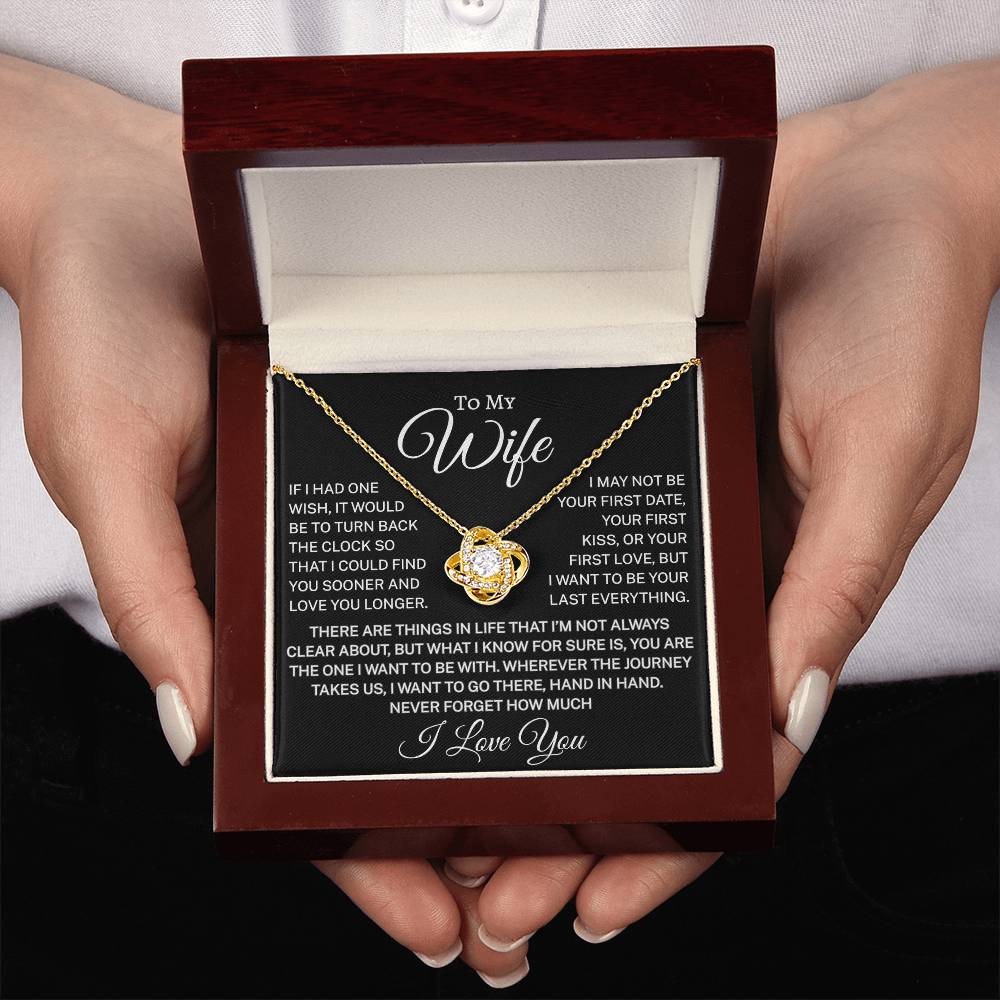 Gift for Wife "Never Forget" | Love Knot Necklace