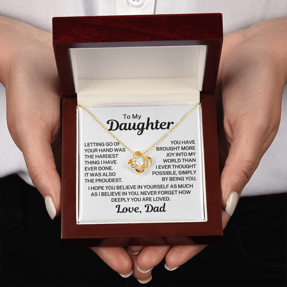 Gift for My Daughter "Being You" | Love Knot Necklace