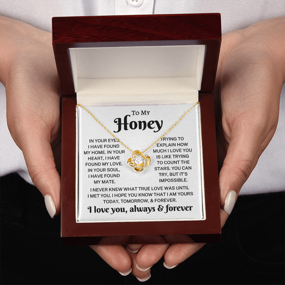 Gift for my Honey "True Love" | Love Knot Necklace