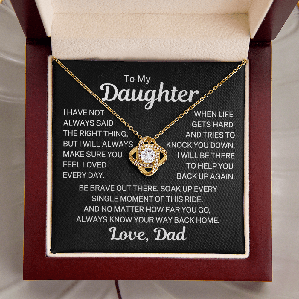 Gift for Daughter "Make Sure You Feel Loved" | Love Knot Necklace