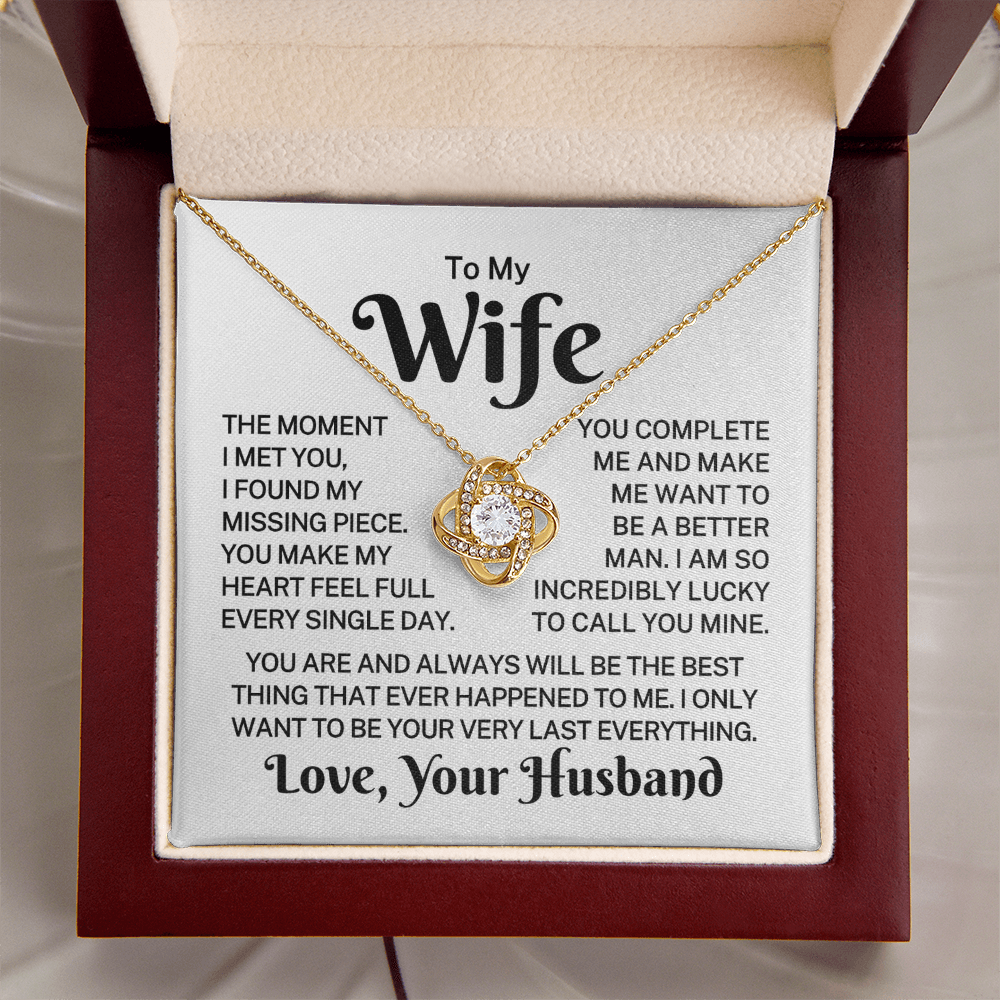 Gift for Wife "You Complete Me" | Love Knot Necklace