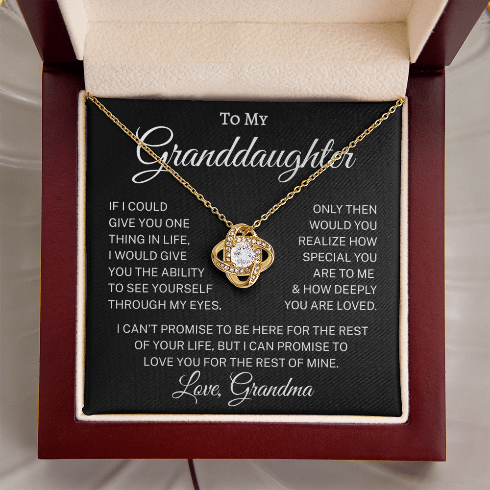 Gift for Granddaughter From Grandma "How Deeply You Are Loved" | Love Knot Necklace