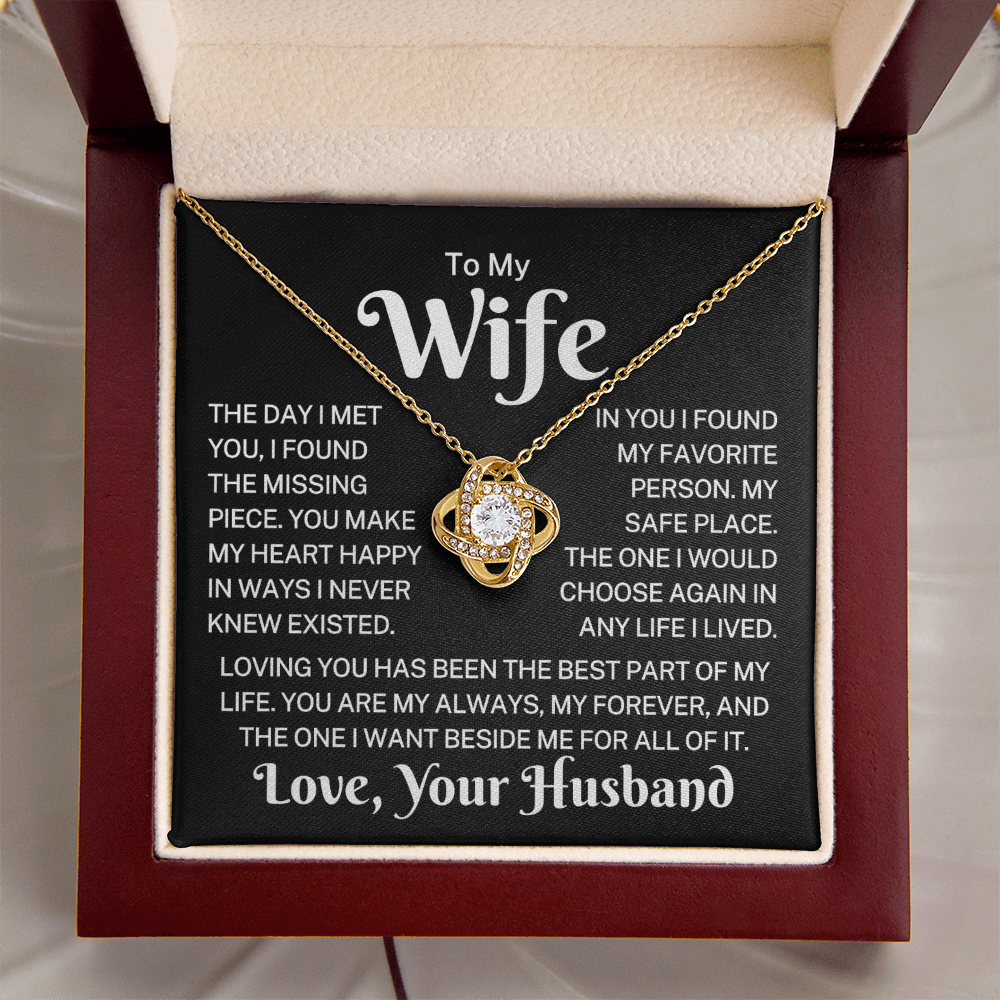 Gift for Wife "The One I Want Beside Me" | Love Knot Necklace