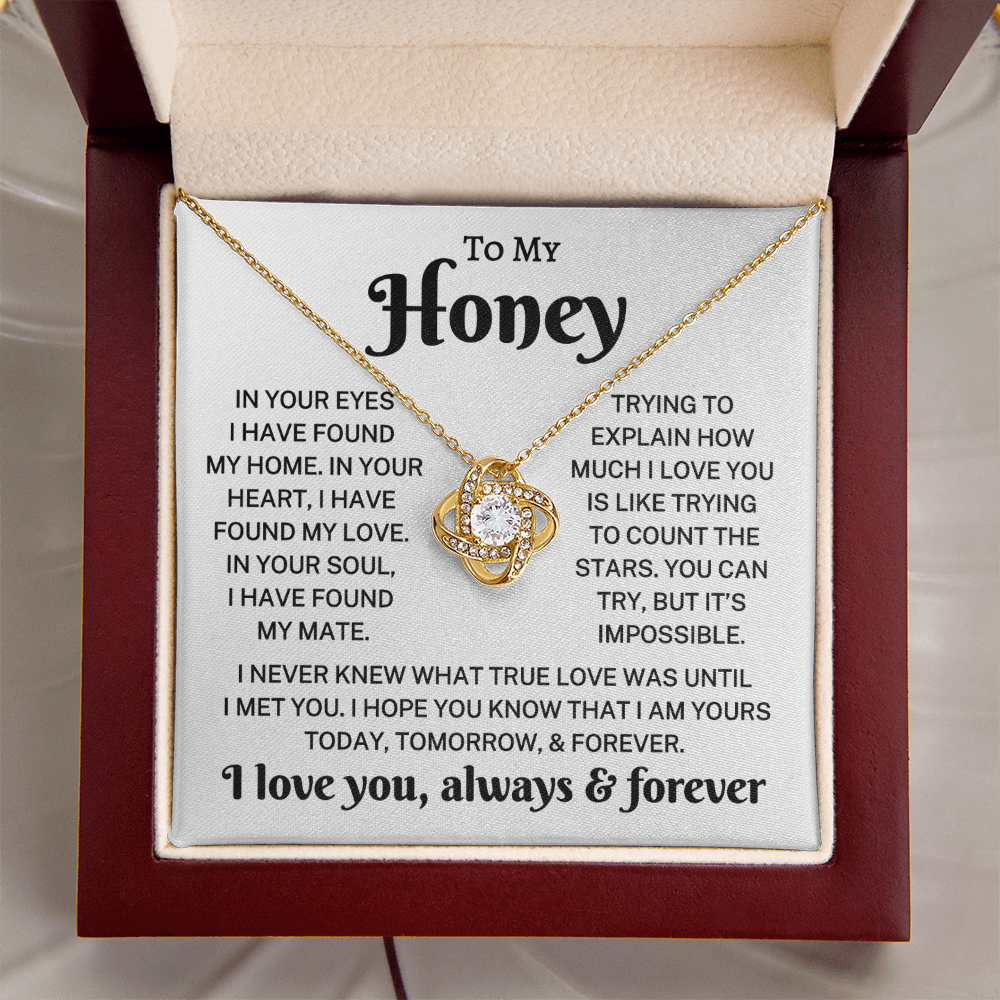 Gift for my Honey "True Love" | Love Knot Necklace