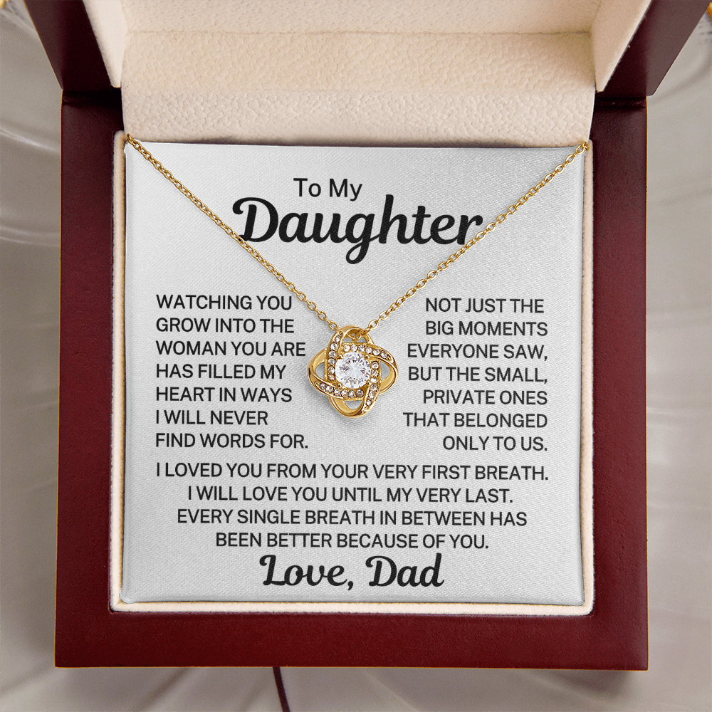 Gift for My Daughter "Belonged Only To Us" | Love Knot Necklace