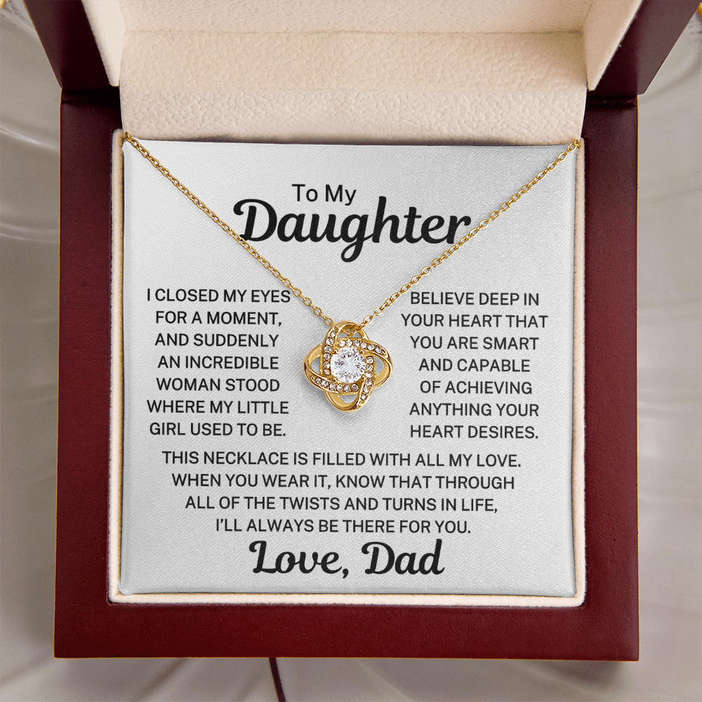 Gift for My Daughter "Incredible Woman" | Love Knot Necklace