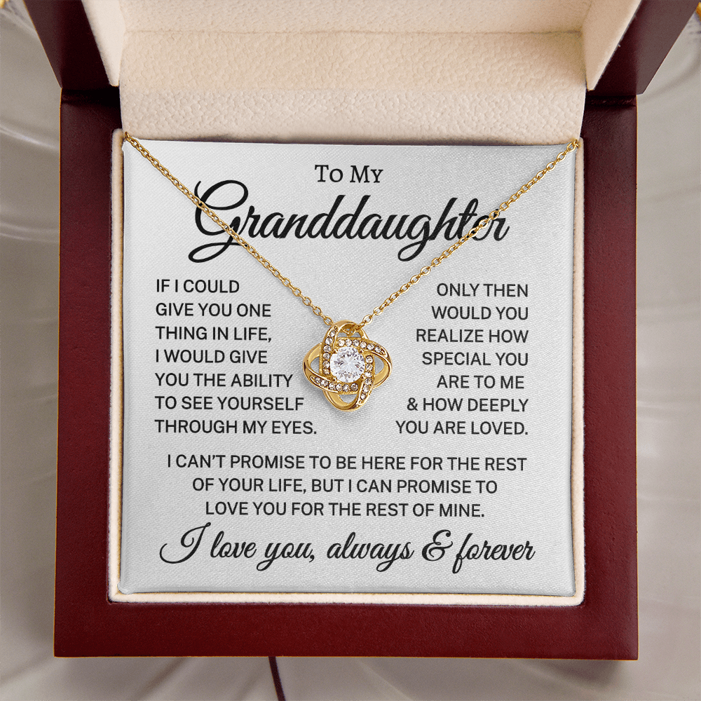 Gift for Granddaughter "How Deeply You Are Loved" | Love Knot Necklace