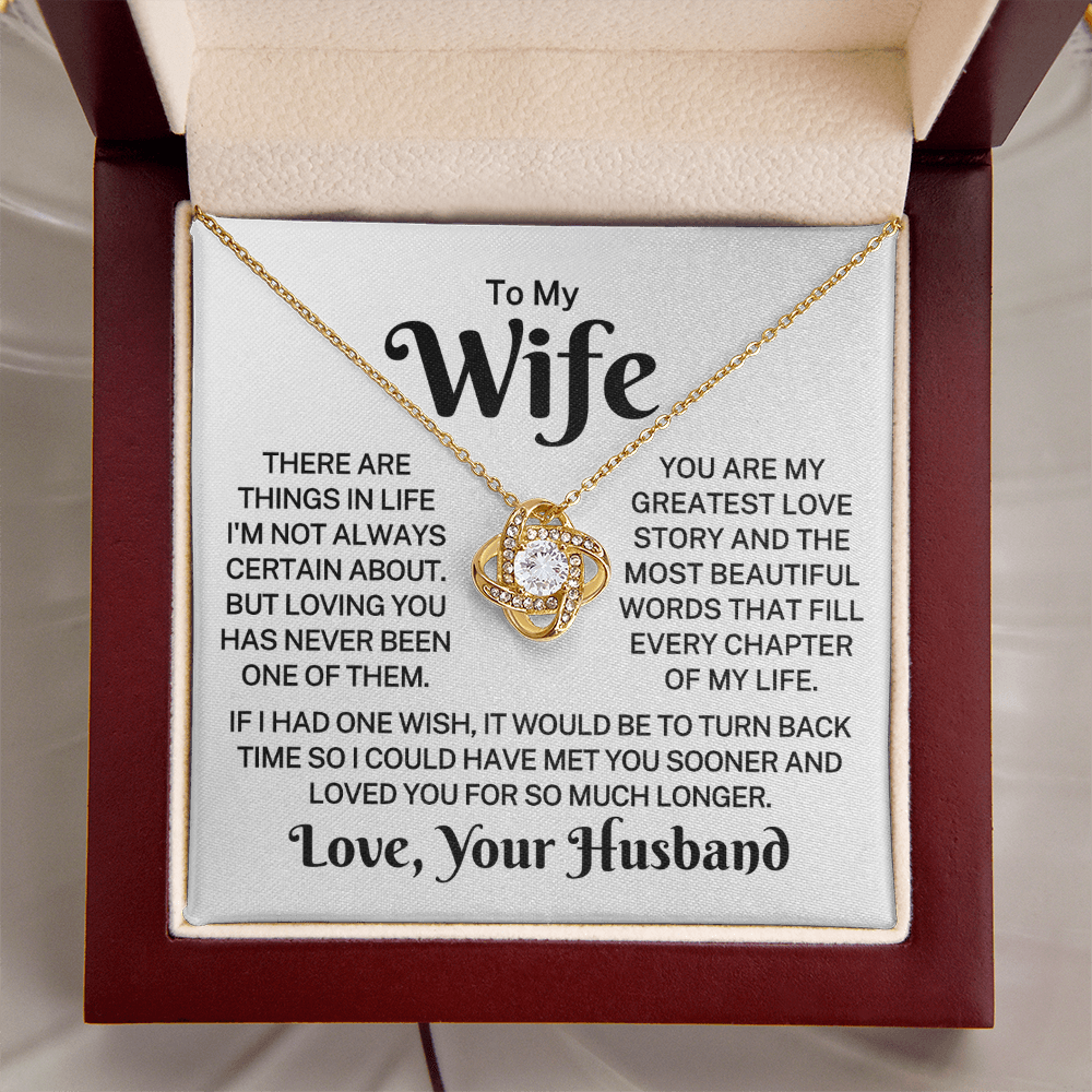 Gift for Wife "My Greatest Love Story" | Love Knot Necklace
