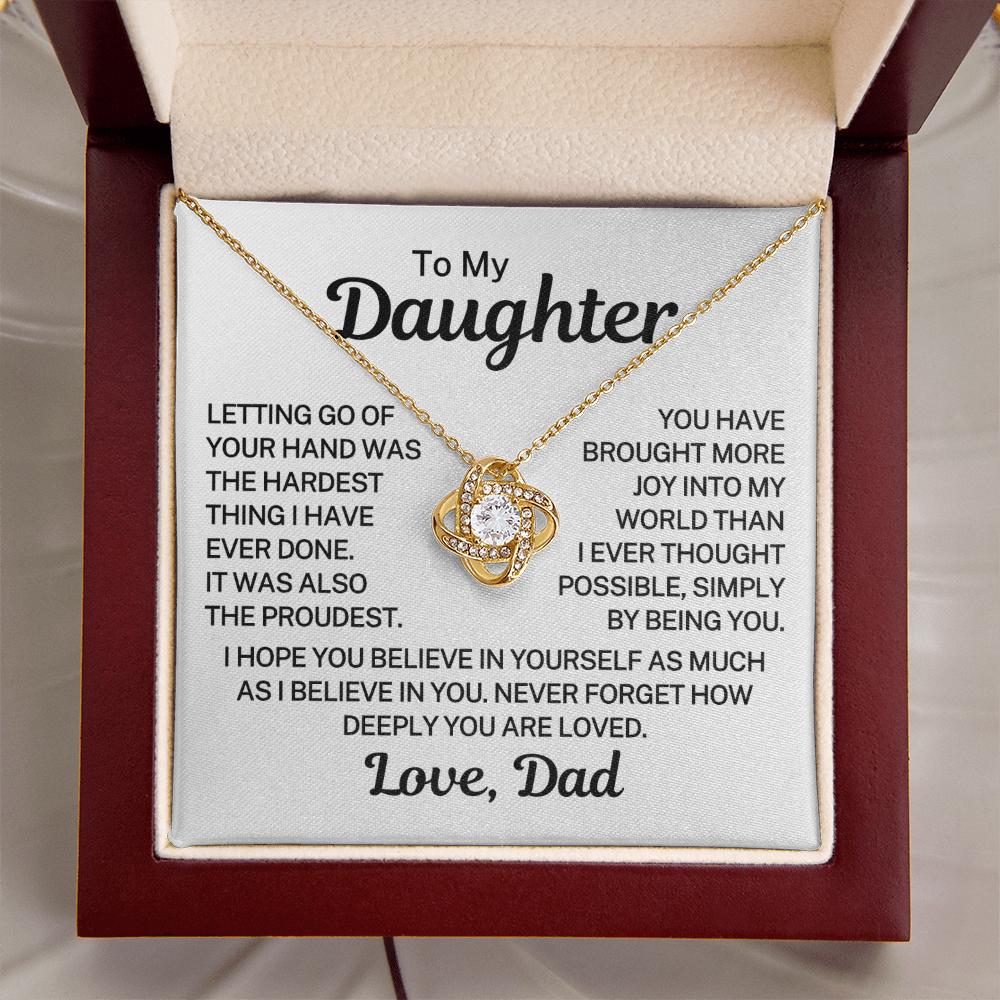 Gift for My Daughter "Being You" | Love Knot Necklace