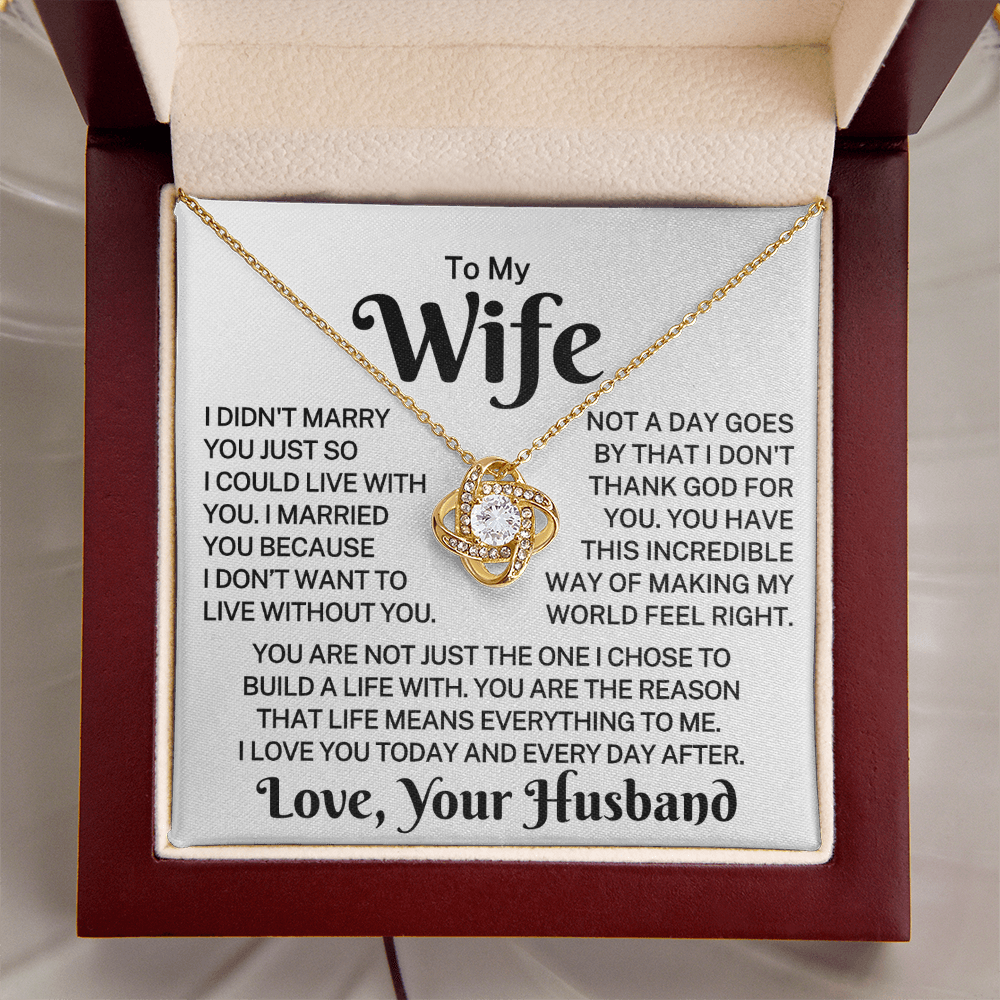 Gift for Wife "You Are The Reason" | Love Knot Necklace