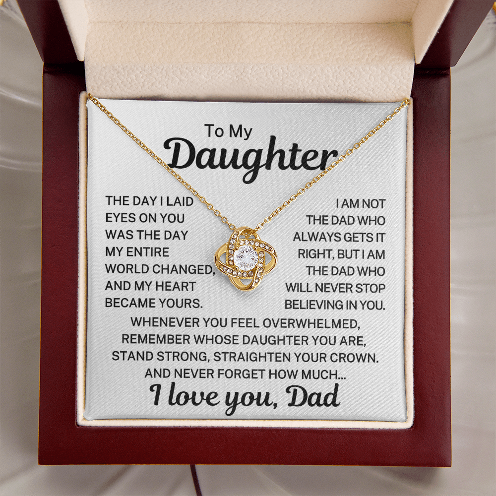 Gift for My Daughter "Stand Strong" | Love Knot Necklace