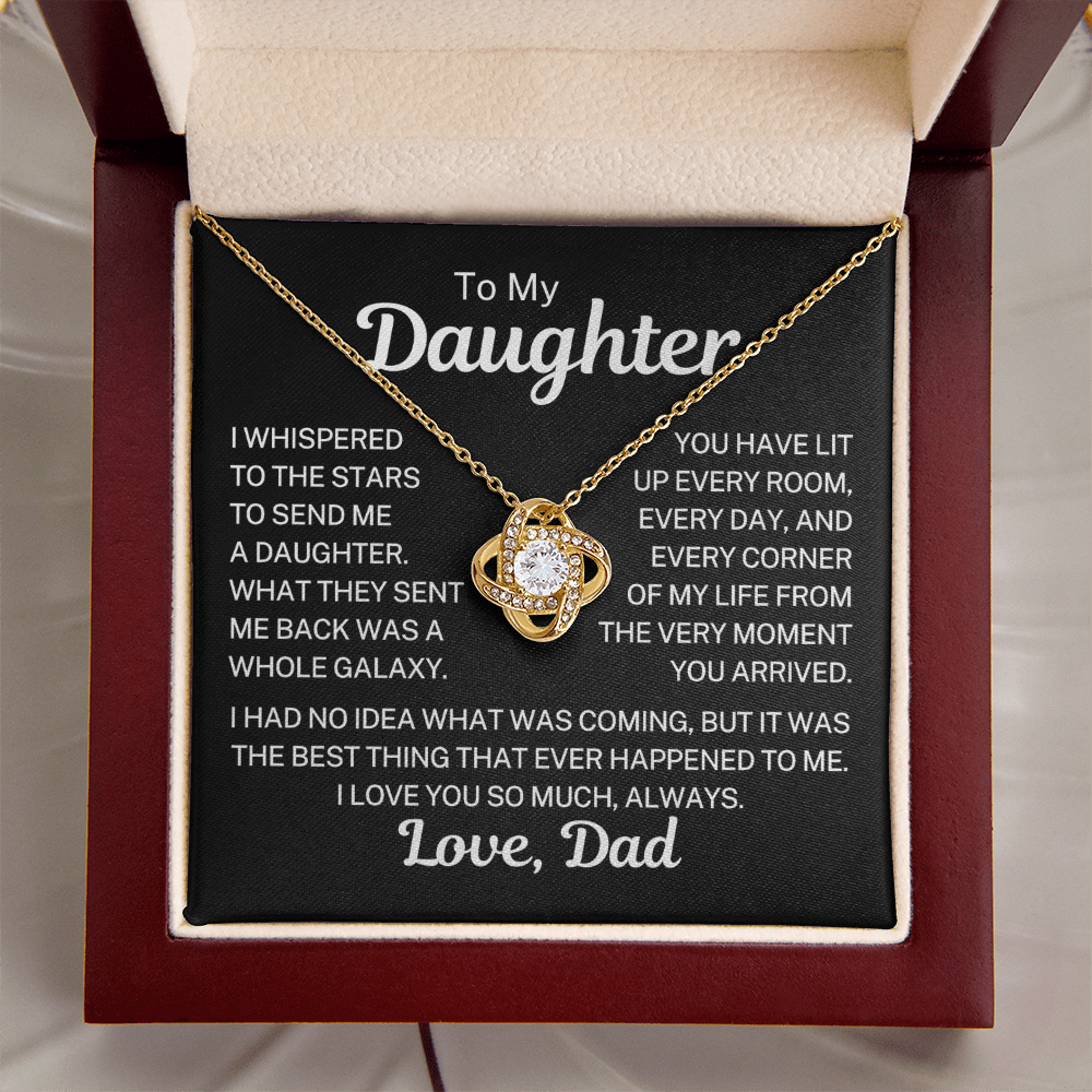 Gift for My Daughter "Whispered To The Stars" | Love Knot Necklace