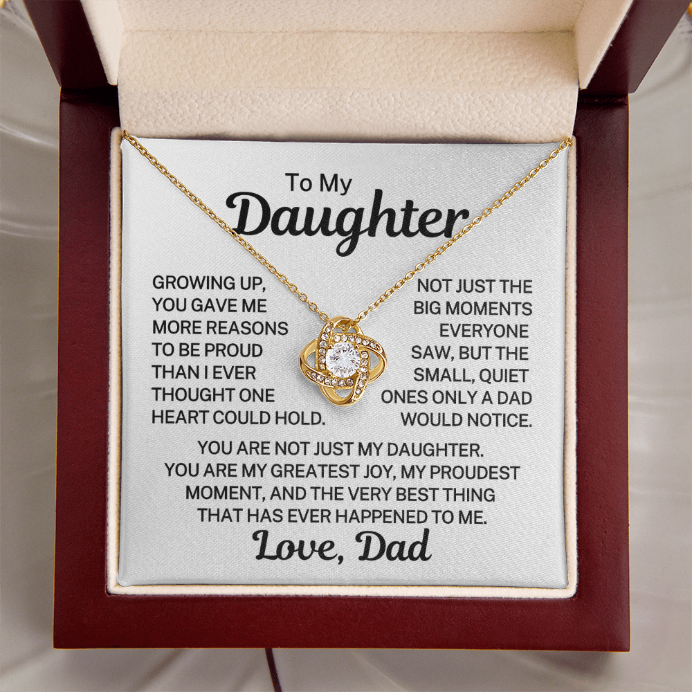 Gift for My Daughter "My Proudest Moment" | Love Knot Necklace