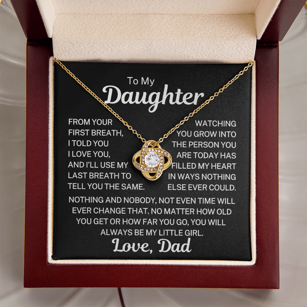 Gift for Daughter "Use My Last Breath" | Love Knot Necklace