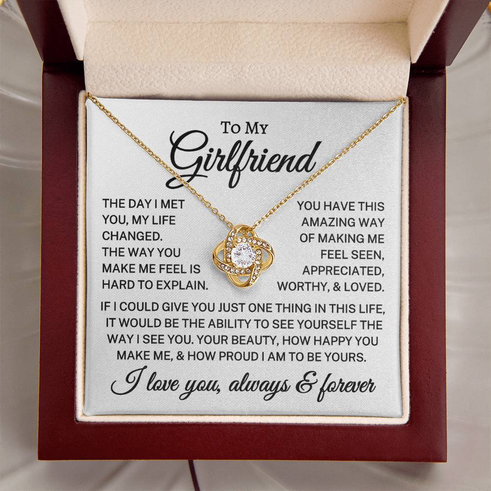 Gift for Girlfriend "Worthy and Loved" | Love Knot Necklace