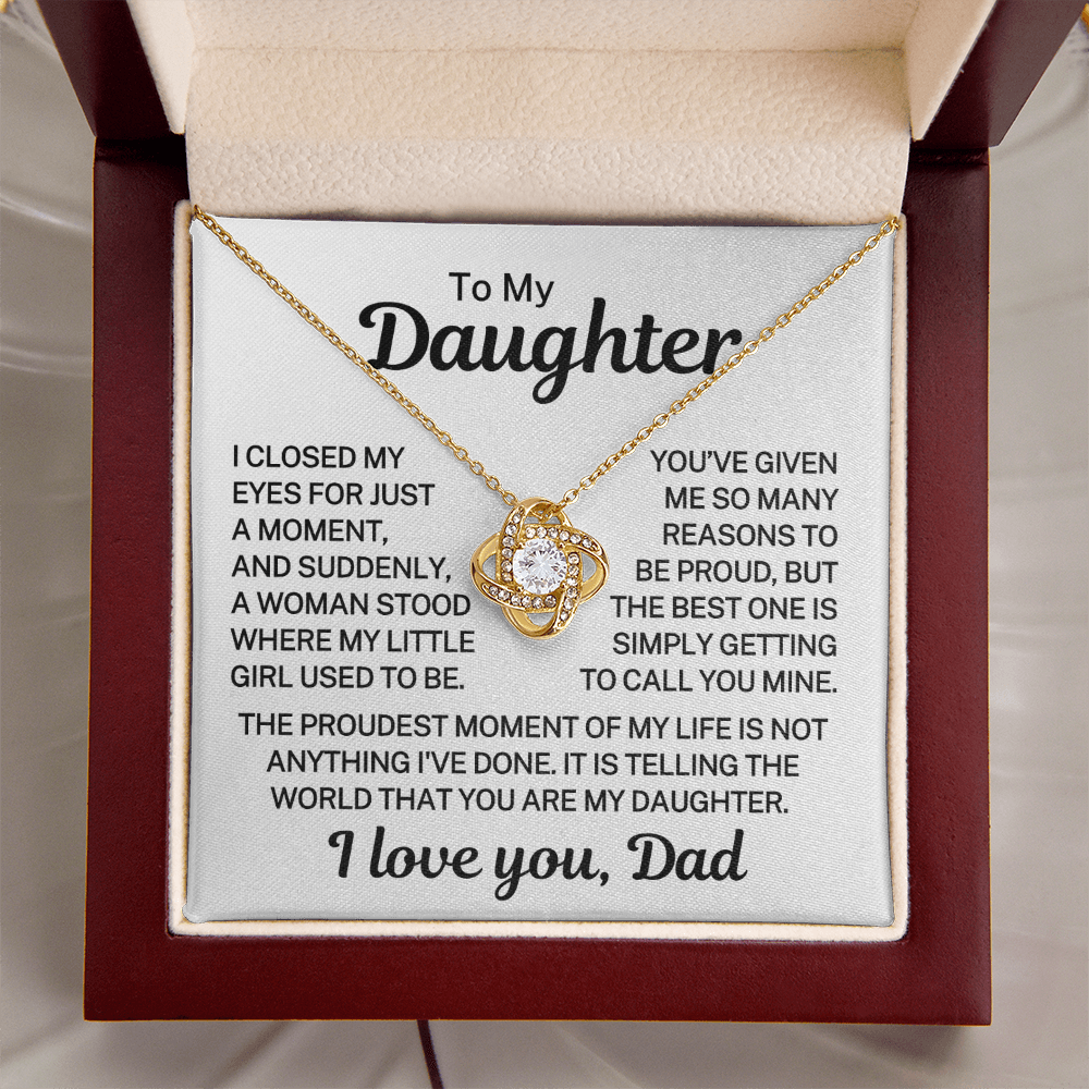 Gift for My Daughter "Reasons To Be Proud" | Love Knot Necklace