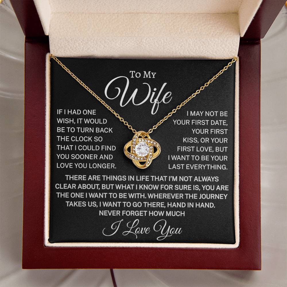 Gift for Wife "Never Forget" | Love Knot Necklace