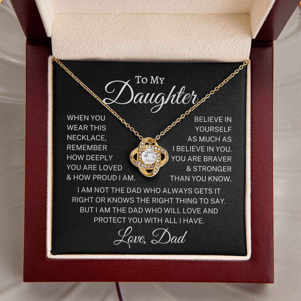 Gift for Daughter From Dad "All I Have" | Love Knot Necklace