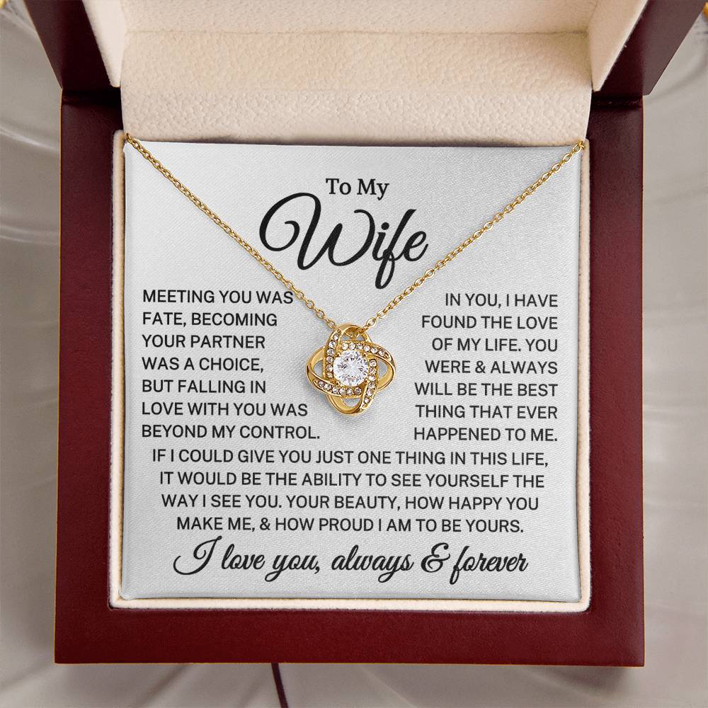 Gift for Wife "Beyond My Control" | Love Knot Necklace