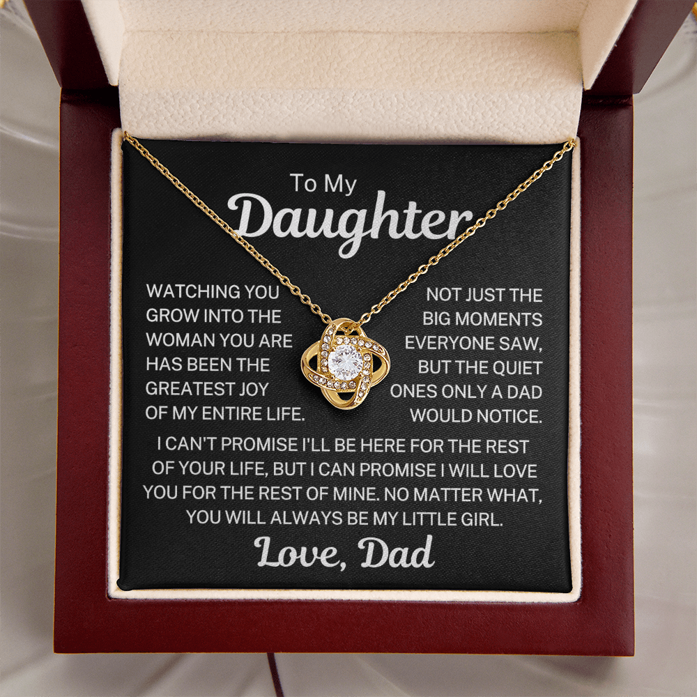 Gift for My Daughter "Watching You Grow" | Love Knot Necklace