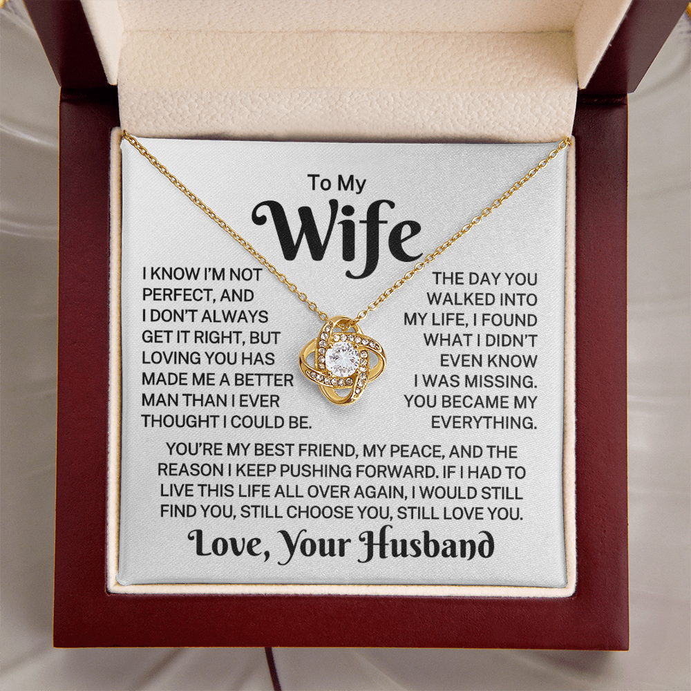 Gift for Wife "You Became My Everything" | Love Knot Necklace