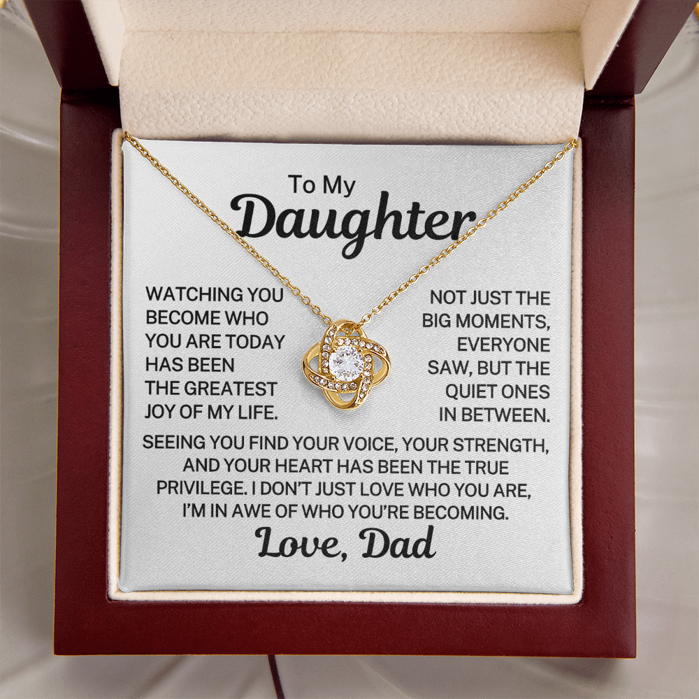 Gift for My Daughter "A True Privilege" | Love Knot Necklace