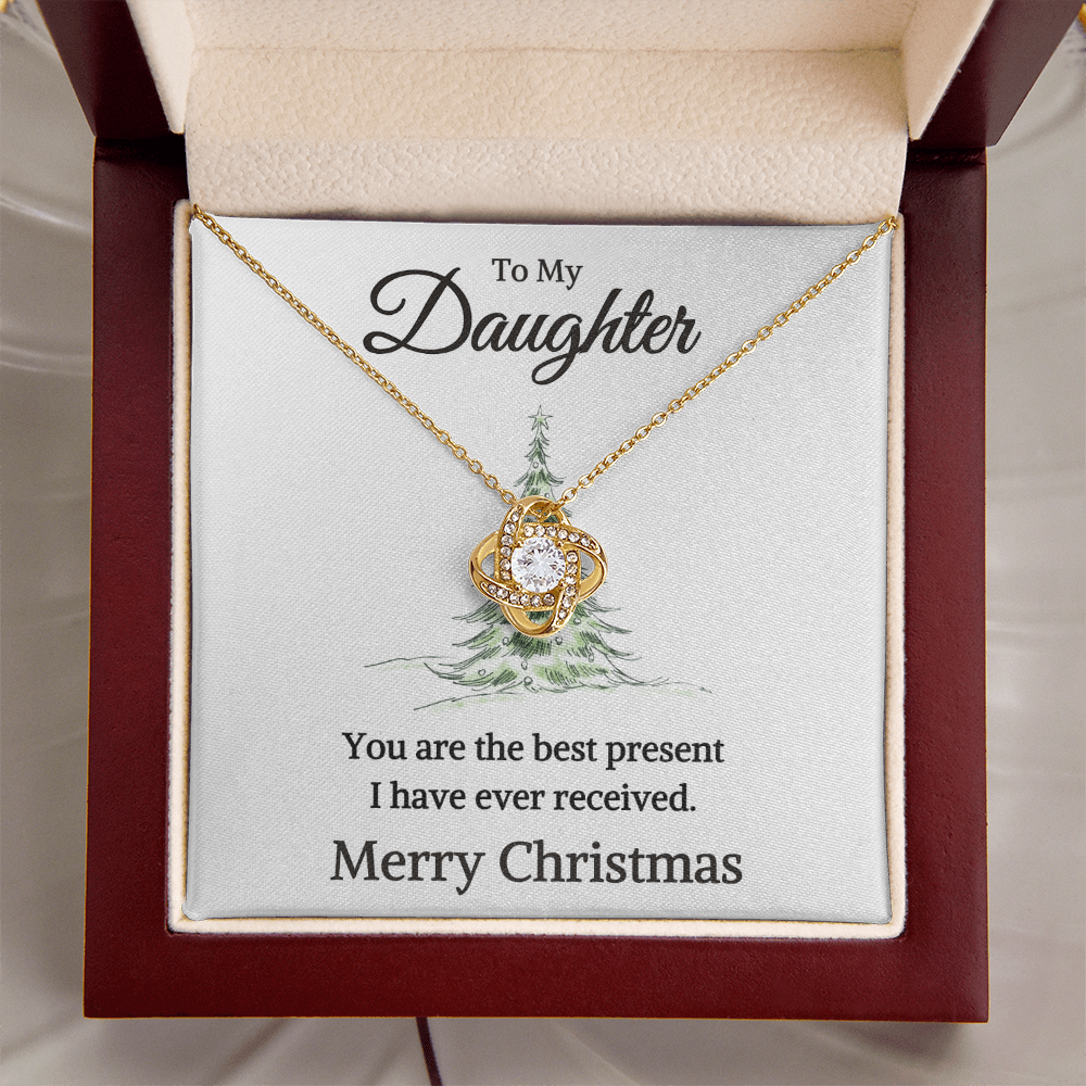 Gift for My Daughter "Best Present" | Love Knot Necklace