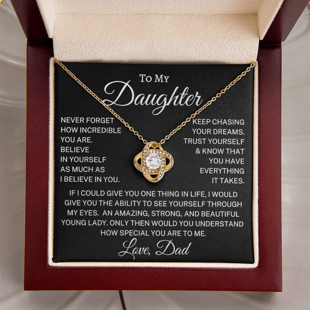 Gift for Daughter Love Dad "Incredible" | Love Knot Necklace