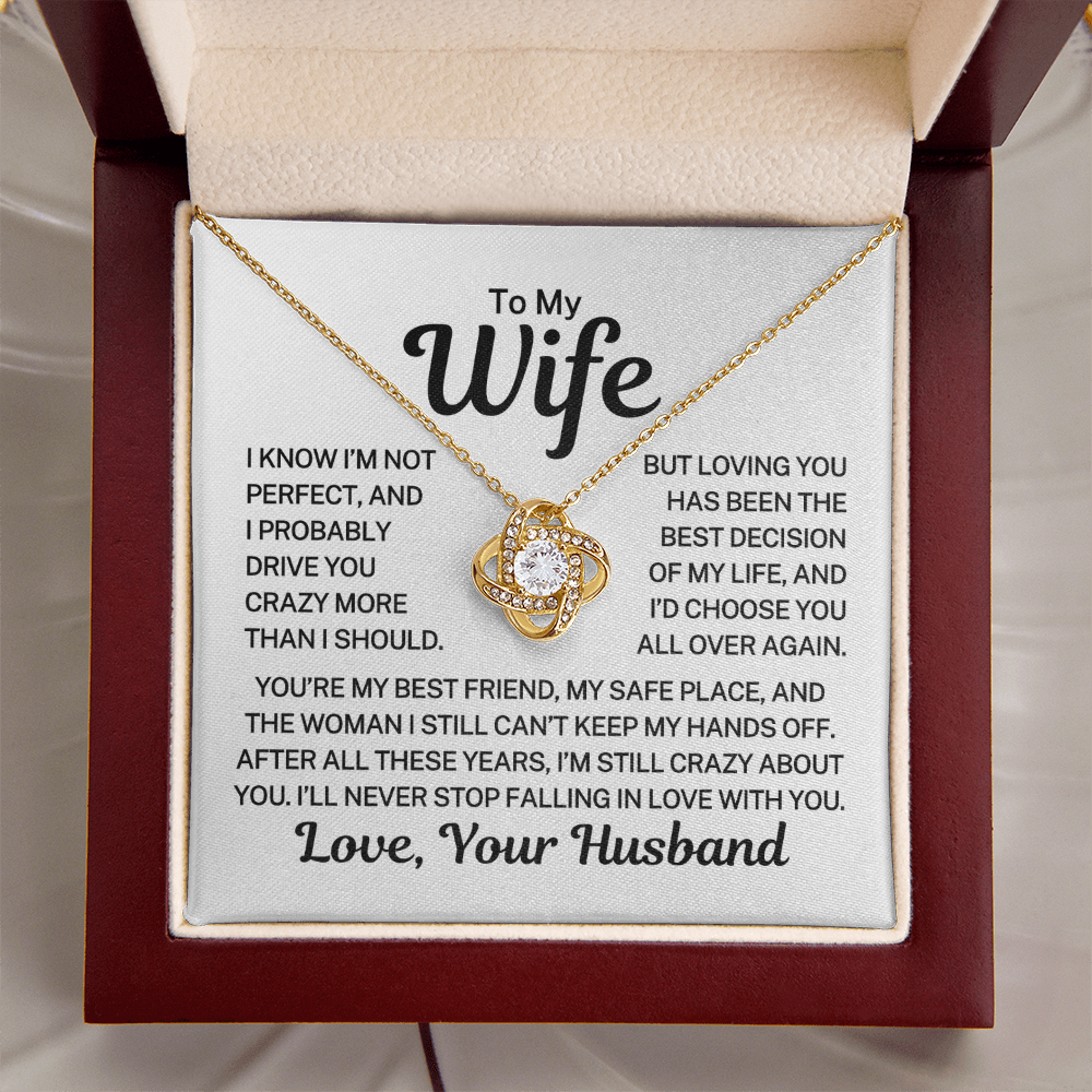 Gift for Wife "Crazy About You" |  Love Knot Necklace