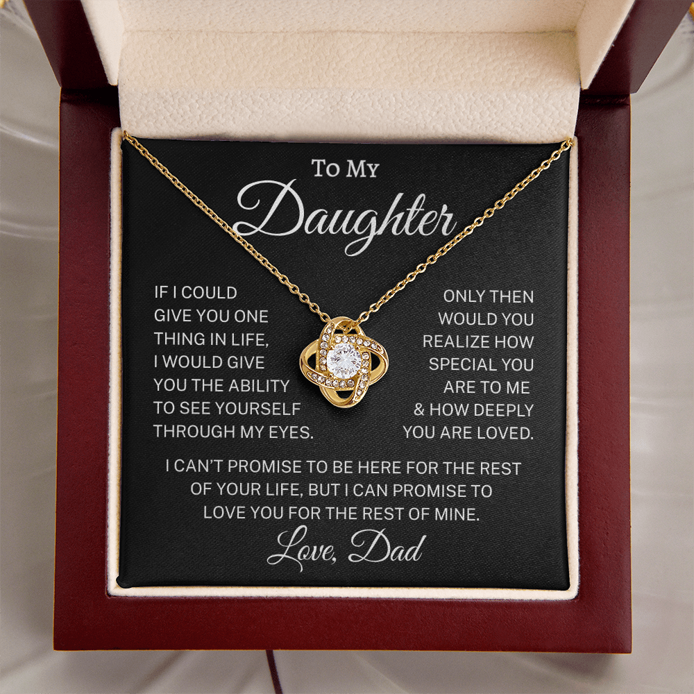 Gift for Daughter From Dad "How Deeply You Are Loved" | Love Knot Necklace
