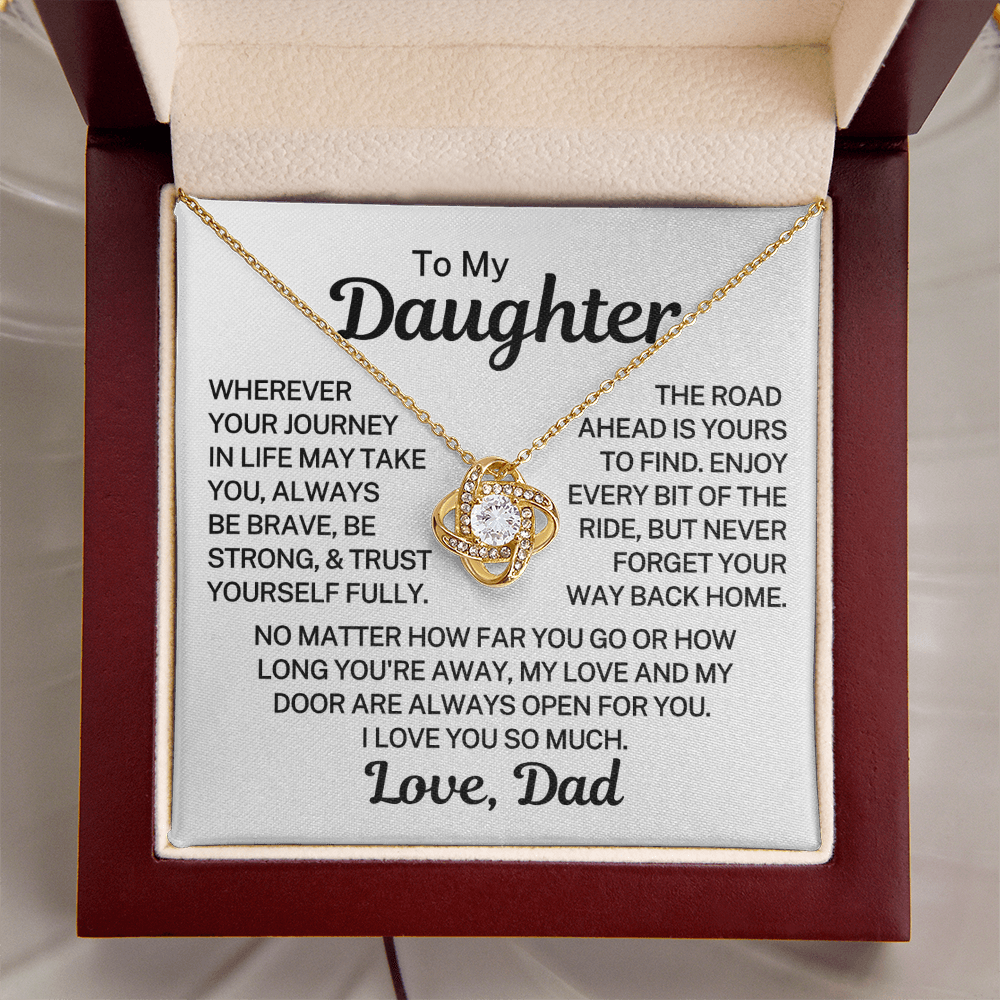 Gift for My Daughter "Always Open For You" | Love Knot Necklace
