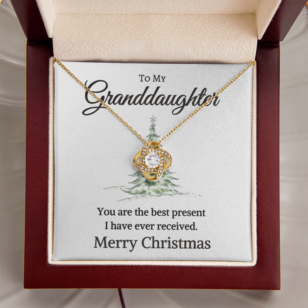 Gift for My Granddaughter "Best Present" | Love Knot Necklace