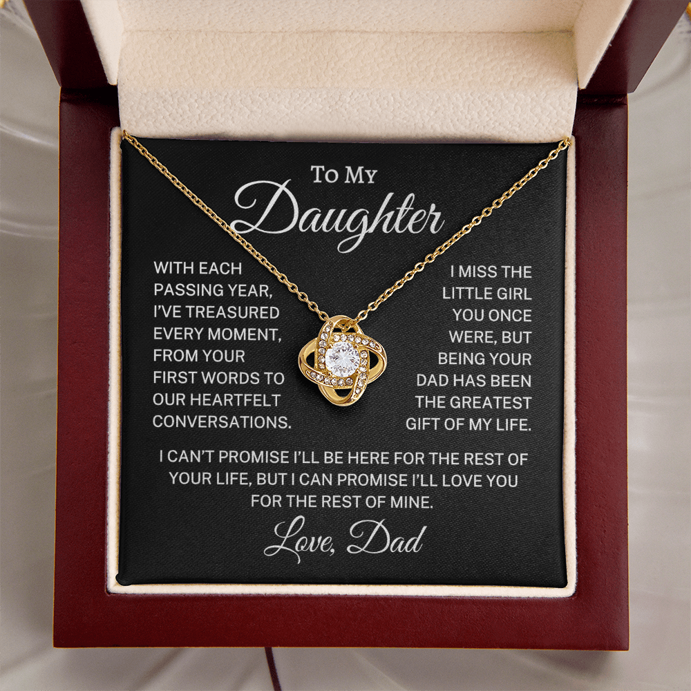 Gift for Daughter Love Dad "Treasured Every Moment" | Love Knot Necklace