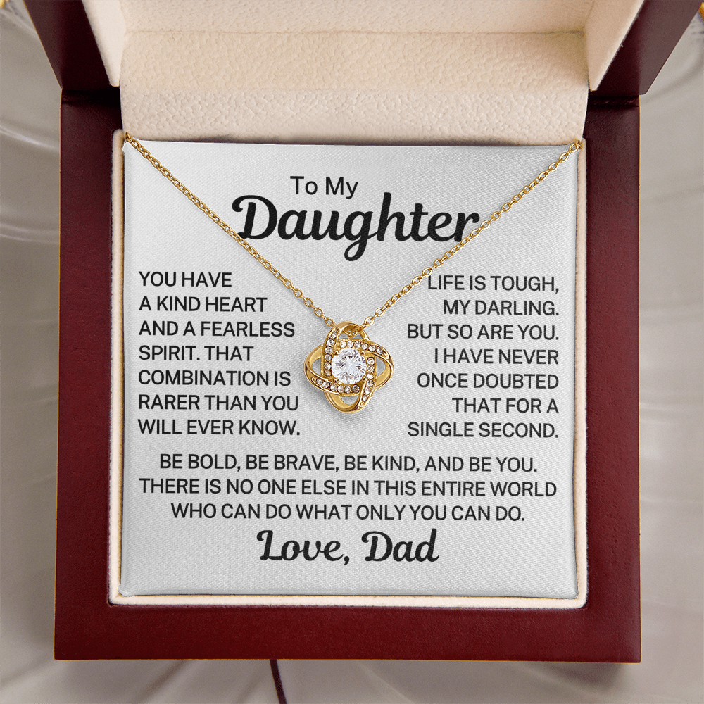 Gift for My Daughter "Only You Can Do" | Love Knot Necklace