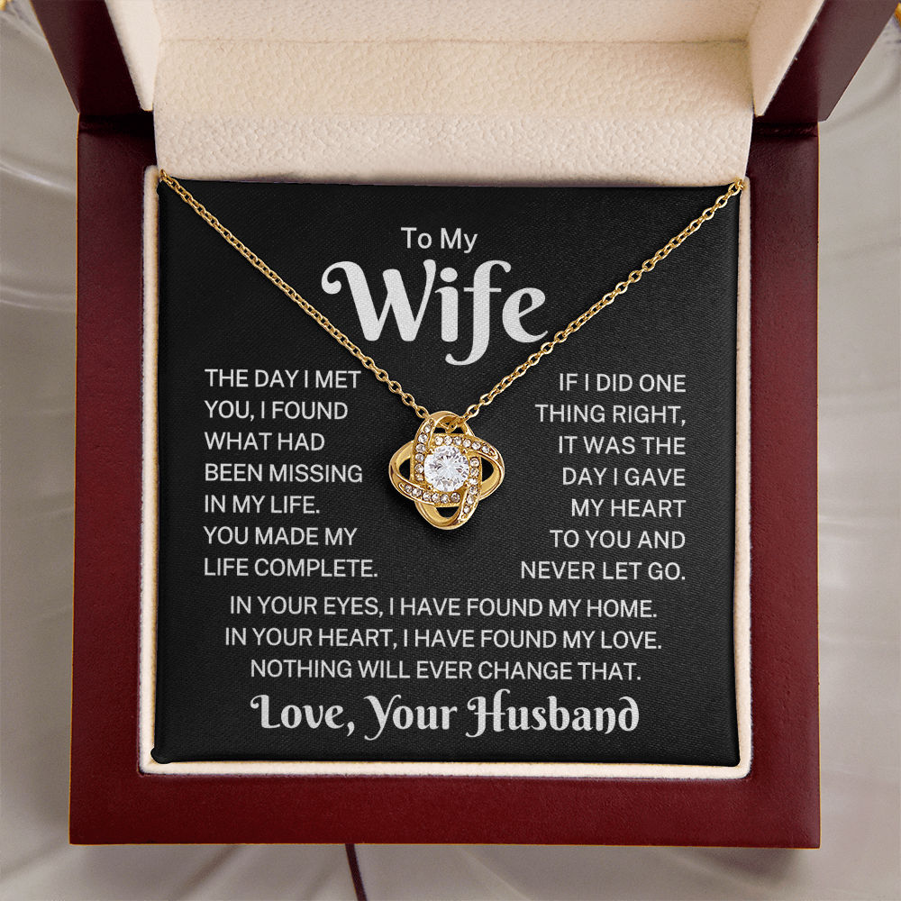 Gift for Wife "Never Let Go" | Love Knot Necklace