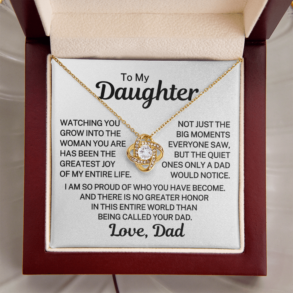 Gift for Daughter "Greatest Honor" | Love Knot Necklace