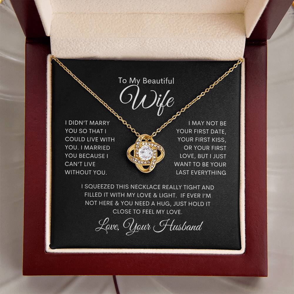 To My Beautiful Wife | Love Knot Necklace