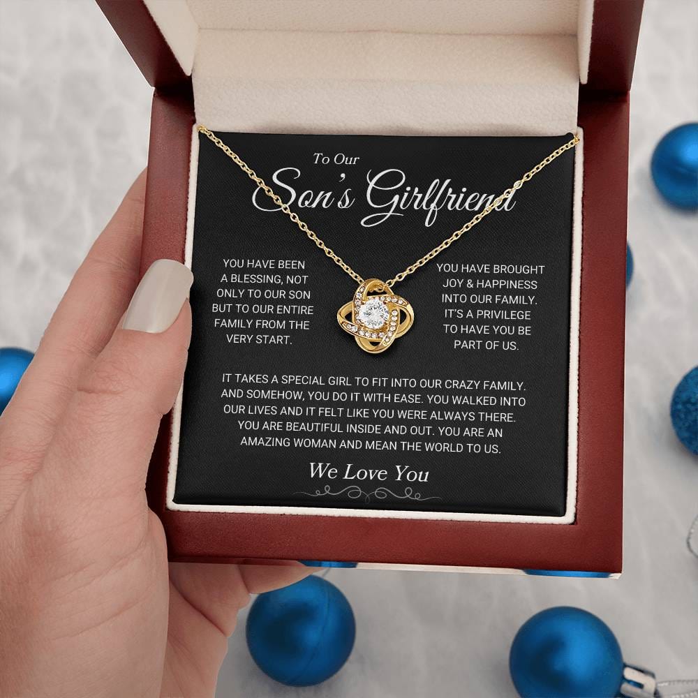 Son's Girlfriend "We Love You" | Love Knot Necklace