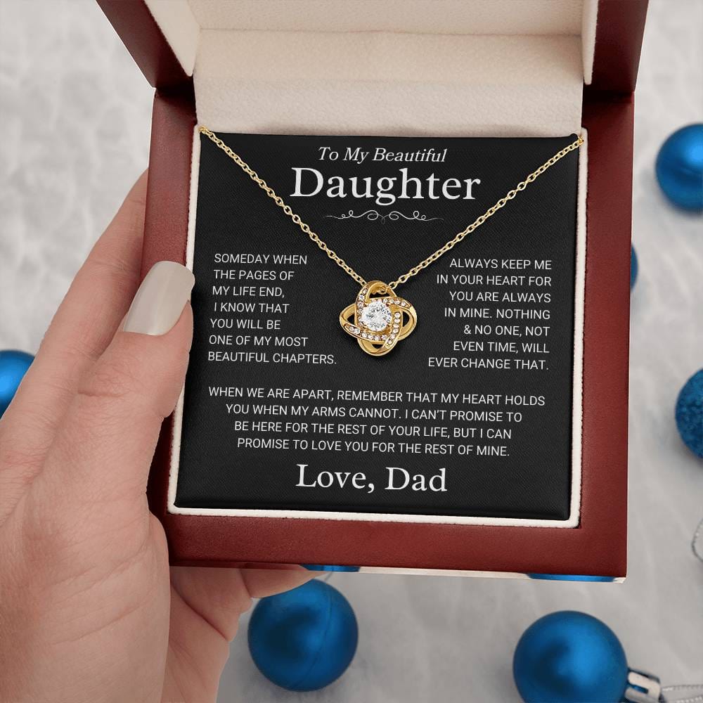 Daughter Love Dad "When We Are Apart" | Love Knot Necklace