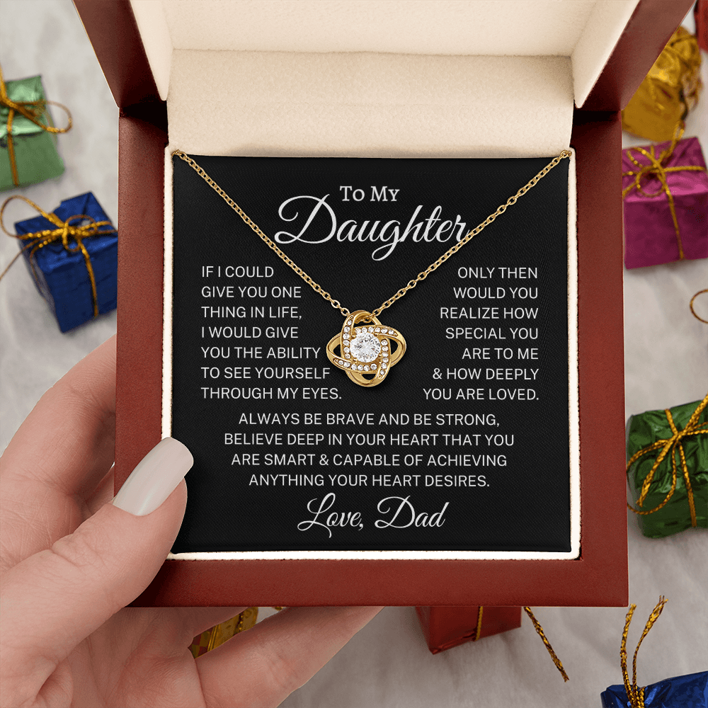 Gift for Daughter From Dad "Give You One Thing" | Love Knot Necklace