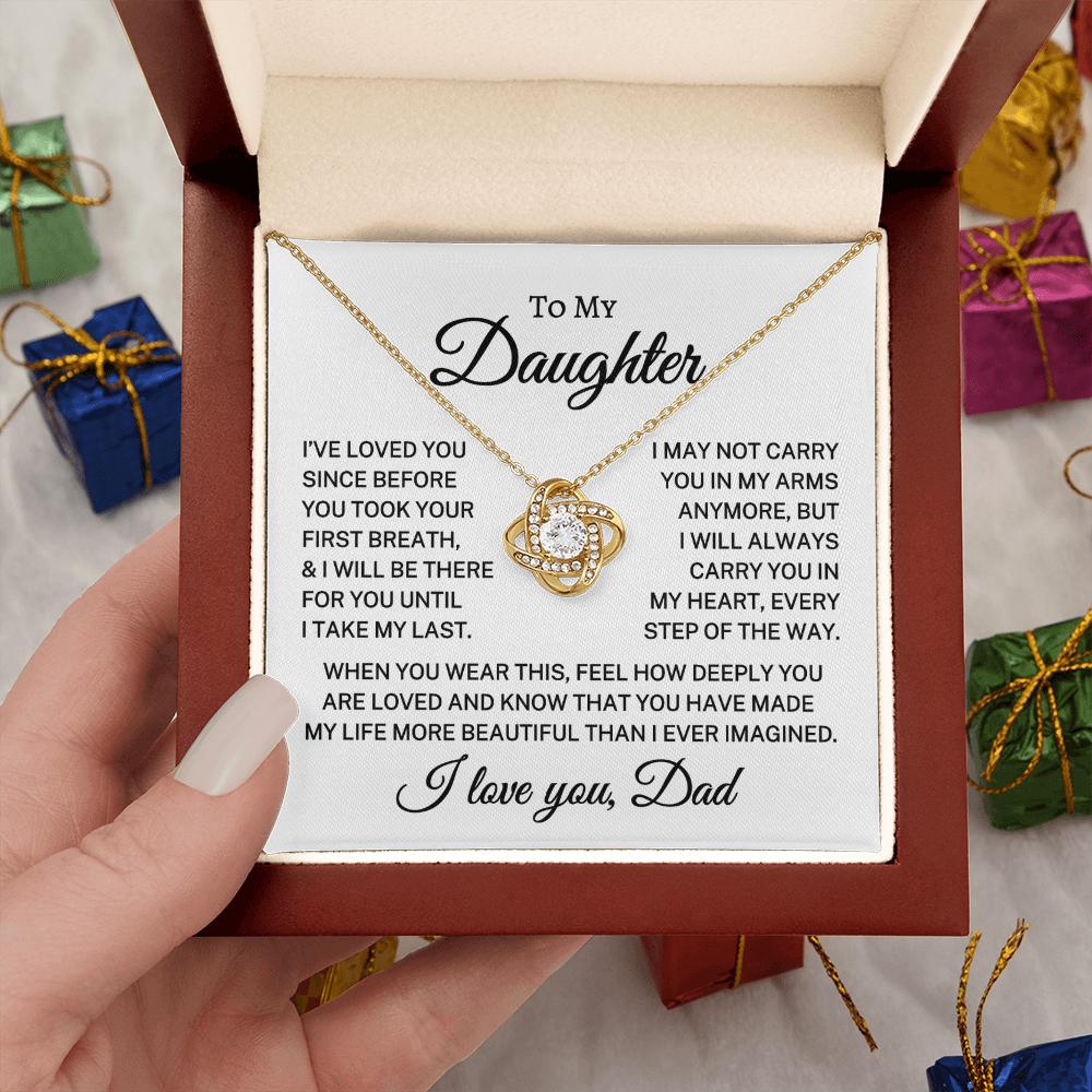 Gift for My Daughter "More Beautiful" | Love Knot Necklace